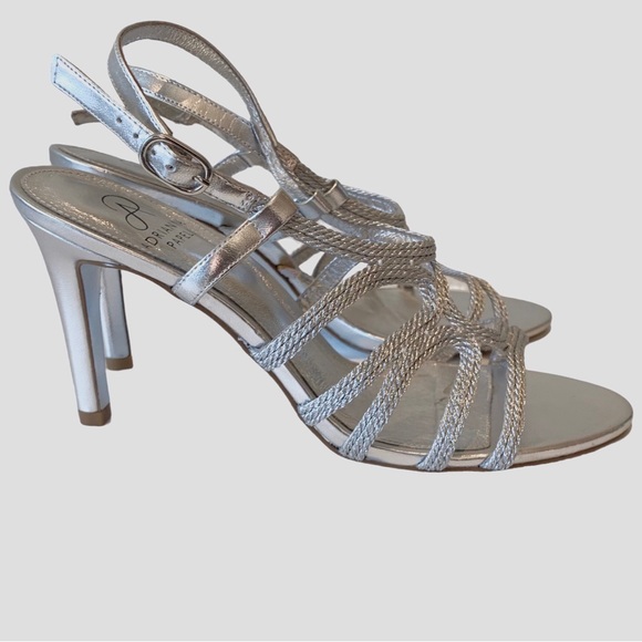 ADRIANNA PAPELL METALLIC SILVER OPEN TOE STRAP SANDALS - Picture 9 of 14